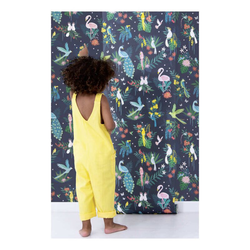 Behang Tropische Vogels Rio Lilipinso Jungle Safari Kinder Peuter Kleuter Baby Kamer QIDDIE.com lili-H0640