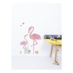 Flamingo Muursticker L Rio Lilipinso 2 Roze Vogels Bloem Tak Kind Peuter Kleuter Baby Kamer QIDDIE.com lili-S1431