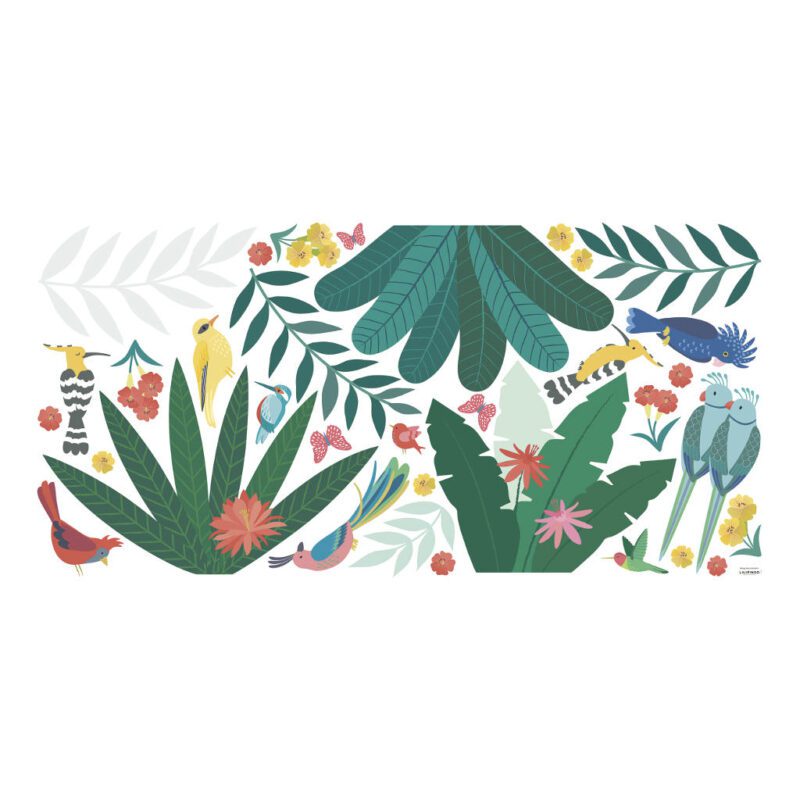 Tropisch Decor Muursticker Xl Rio Lilipinso Bladeren Vogels Jungle Aankleding Jungle Kamer Kinder Peuter QIDDIE.com lili-S1430