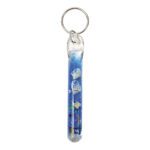 Toverstaaf Sleutelhanger Blauw Schelpen Glitters Water Jongen Meisje Kado Cadeau Beloning Traktatie edup-130121