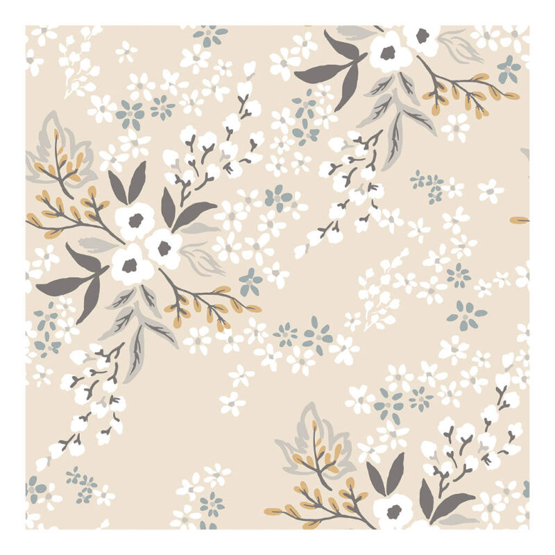 Behang Aquarel Bloemen Beige Braylynn Lilipinso Kinderbehang Baby Kinderkamer lili-H0689