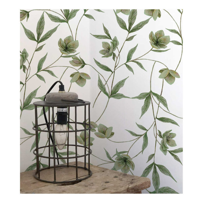 Behang Helleborus Bloemen Groen Wellington Lilipinso Sfeer Neutraal Rustgevend Combineren QIDDIE.com lili-H0712