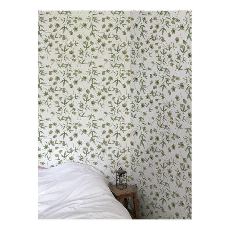 Behang Helleborus Bloemen Groen Wellington Lilipinso Woonkamer Huiskamer Muur Vliesbehang QIDDIE.com lili-H0712