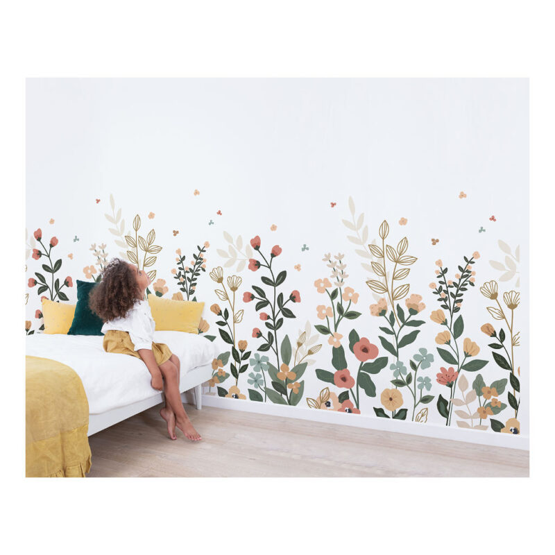 Behang Panoramisch Lentebloemen Bloem Lilipinso Wegdromen Vrolijk Kleurrijk Huiskamer Wachtkamer 2 Meter QIDDIE.com lili-H0657