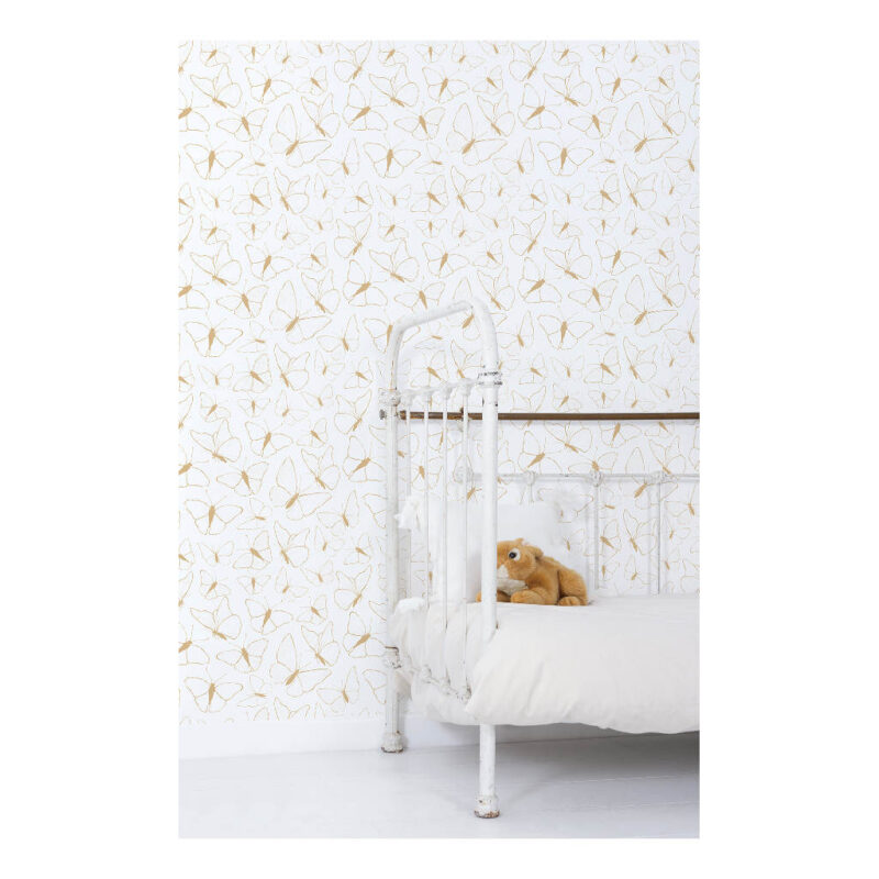 Behang Vlinder Mustard Picnic Day Kind Baby Peuter Slaap Kamer Neutraal Vliegende Vlinders Lilipinso lili-H0680