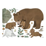Beren Muursticker XXL Kharu Lilipinso Beren Muursticker XXL Kharu Lilipinso Bears Moeder Jongen Kinderkamer Decoratie Aankleding Bos lili-S1482