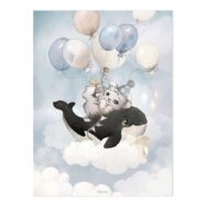 Cheetah & Orka Poster Selene Lilipinso Whale Walvis Samen Vliegen Luchtballon lili-P0346