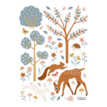 Hert In Bos Muursticker A3 Jöro Lilipinso Bosdieren Bambi Eekhoorn Konijn Bomen Bos Decoratie Kinderkamer Lili-S1477
