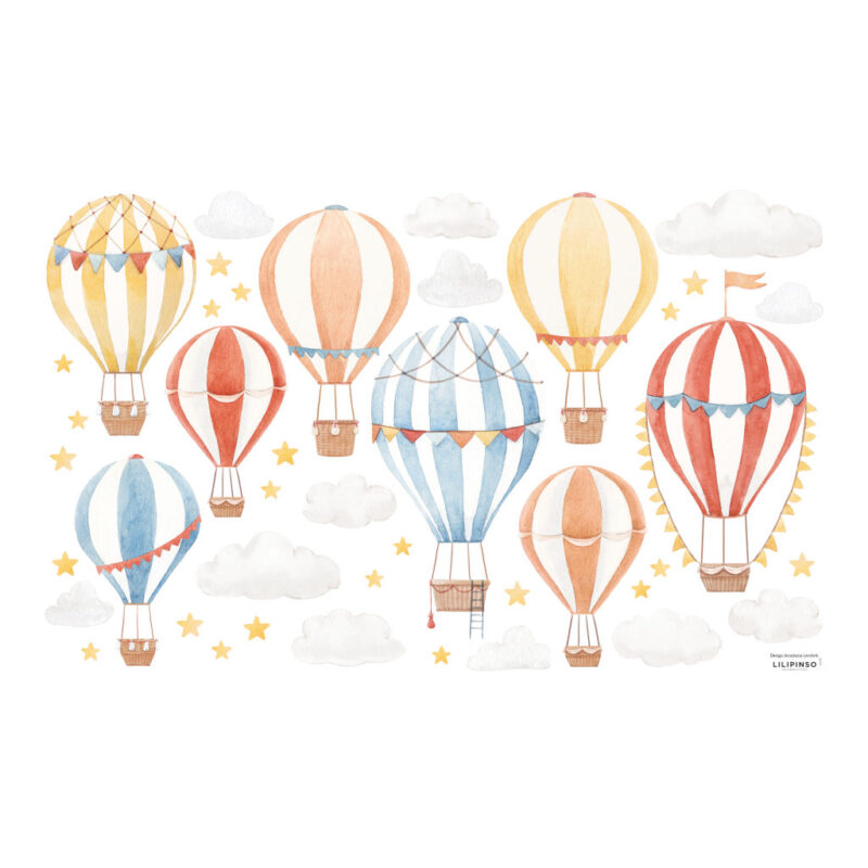 Luchtballonnen Muursticker XL Gentle Friends Lilipinso Hot Air Ballons Kinderkamer Babykamer Aankleding Decoratie lili-S1498