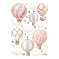 Luchtbalonnen Roze Muursticker A3 Selene Lilipinso Decoratie Aankleding Kinderkamer Babykamer Wolken Zweven lili-S1531