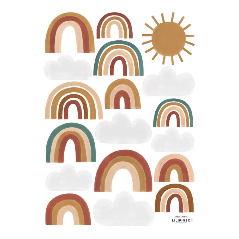 Regenboog Wolken Muursticker A3 Sunny Lilipinso Aarde Natuur Tinten Decoratie Aankleding Kinderkamer Lili-S1520