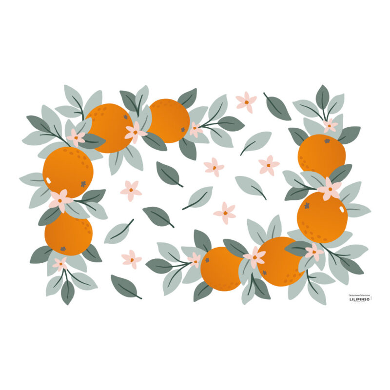 SInasappels Struik Muursticker L Louise Lilipinso Orange Muur Sticker Kinderkamer Decoratie Aankleding lili-S1470