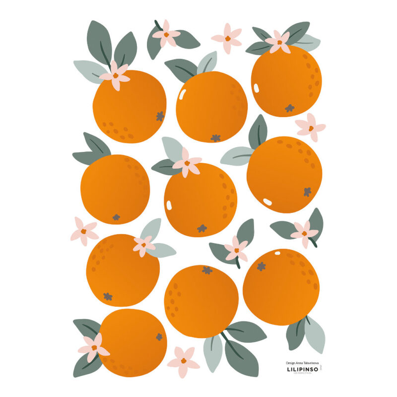 Sinasappels Muursticker A3 Louise Lilipinso Orange Oranje Kind Peuter Kleuter Kinderkamer lili-S1467