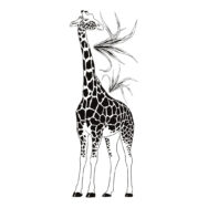 Zwart Wit Giraf Muursticker XXl Black Majik Lilipinso Grote Giraffe Decoratie Kamer Muur Mega Plakken lili-S1454