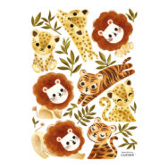 kleine Jungle Dieren Muursticker A3 Felidae Lilipinso Leeuw Tijger Baby Kinderkamer Decoratie Lili-S1515