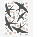 ADELE Muurstickers Zwaluwen en bloemen sku s1368 Lilipinso 1024 x 1024