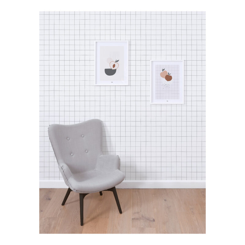 Donkergrijs Raster Behang | Minima | Lilipinso