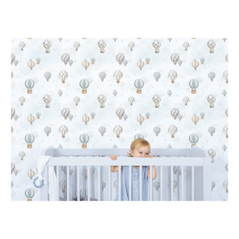 Heteluchtballonnen Blauw Behang | Selene | Lilipinso