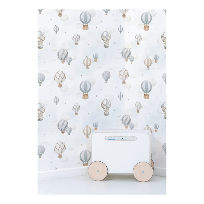 Heteluchtballonnen Blauw Behang | Selene | Lilipinso
