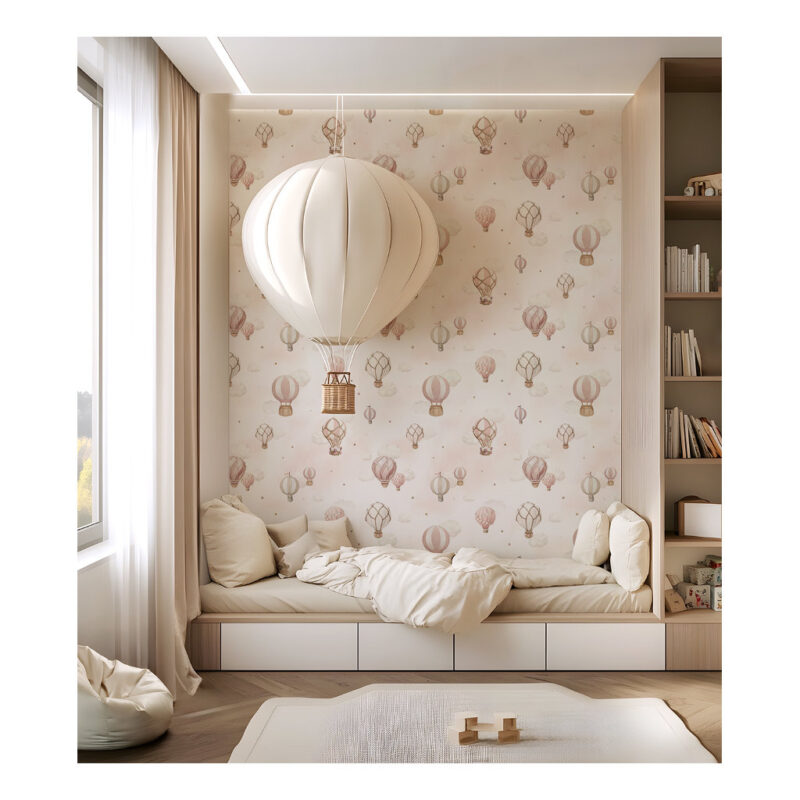 Heteluchtballonnen Roze Behang | Selene | Lilipinso