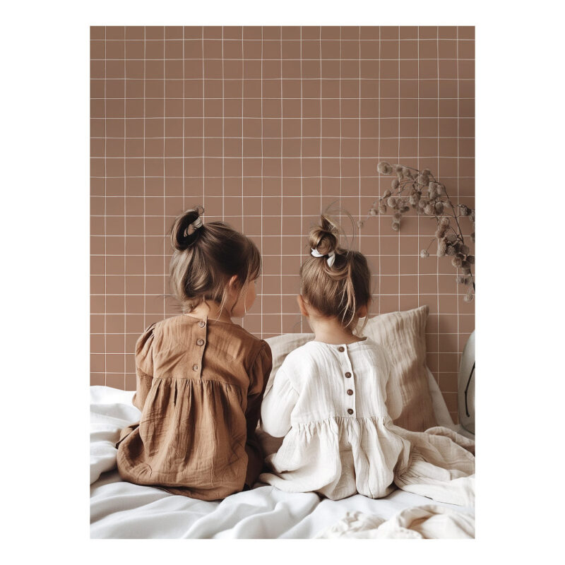 Sienna Raster Grid Behang | Minima | Lilipinso