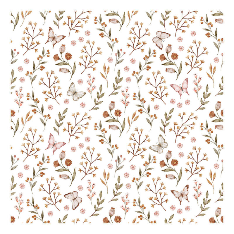 Vlinders En Bloemen Behang | Lieveheersbeestje | Lilipinso