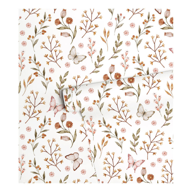 Vlinders En Bloemen Behang | Lieveheersbeestje | Lilipinso